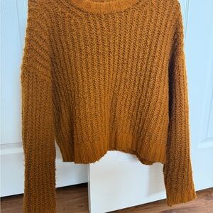 American Eagle Outfitters Textured Mustard brown knit Sweater